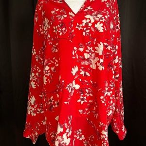 Floral Red Women's Top